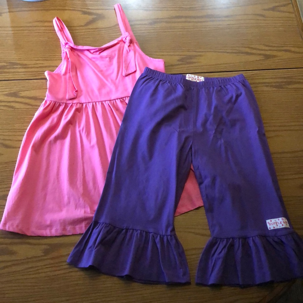 NWT Girls Ruffle Girl Capri ruffle outfit size 12